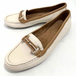 Aerosoles Flat Slip On Loafers 8.5 M Ivory Tan Leather Women’s Shoes